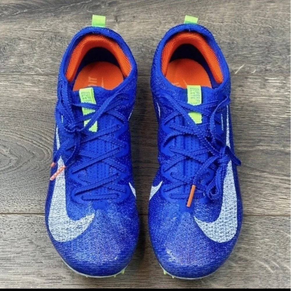 Nike Zoom Superfly 2 Elite Track Spikes Mens Size 9 Blue‎ / White / Volt